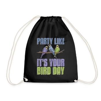 Perruche Faites la fête comme si c’était votre jour d’oiseau amoureux des animaux - Sac de sport léger - noir - Devant