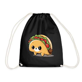 Kawaii Taco Cat Cinco De Mayo Funny Food - Sac de sport léger - noir - Devant