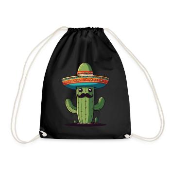 Cactus Fiesta Vacances Mexicaines Drôle - Sac de sport léger - noir - Devant