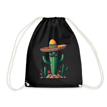 Cactus Fiesta Cactus avec Sombrero Funny Design - Sac de sport léger - noir - Devant