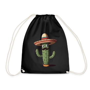 Cactus Fiesta Cactus avec Sombrero Funny Design - Sac de sport léger - noir - Devant