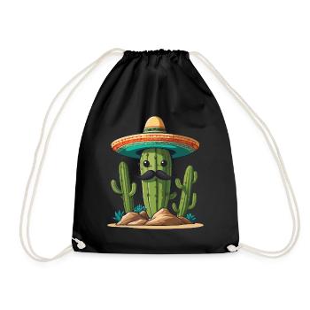Cactus Fiesta Vacances Mexicaines Drôle - Sac de sport léger - noir - Devant