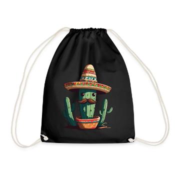 Cactus Fiesta Vacances Mexicaines Drôle - Sac de sport léger - noir - Devant