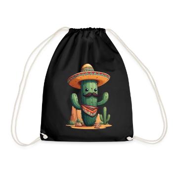 Cactus Fiesta Vacances Mexicaines Drôle - Sac de sport léger - noir - Devant