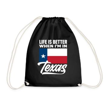Texas Leben - Turnbeutel - Schwarz - Vorne