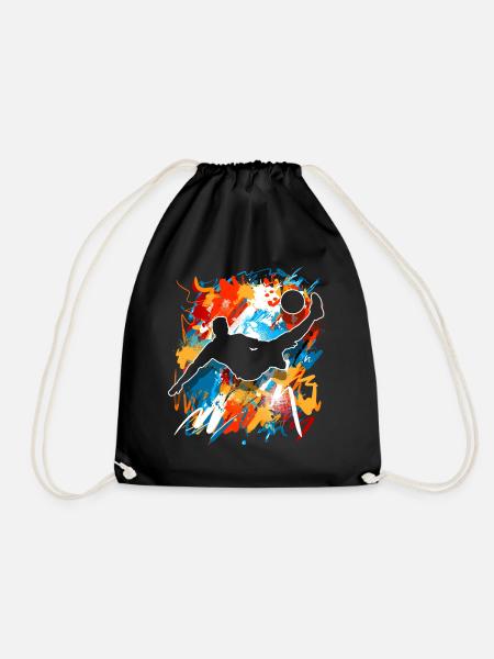 Soccer Soccer Players - Drawstring Bag - black
