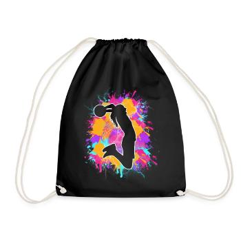 Basketball Basketballerin Frauen Basketball - Turnbeutel - Schwarz - Vorne