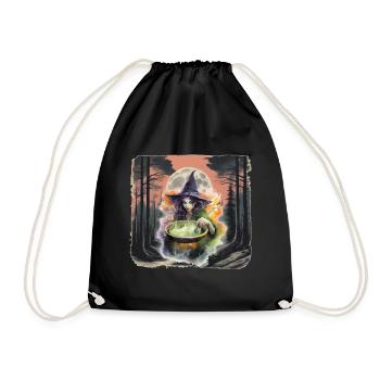 Forest Witch Halloween Fairy Tale Character Child - Drawstring Bag - black - Front