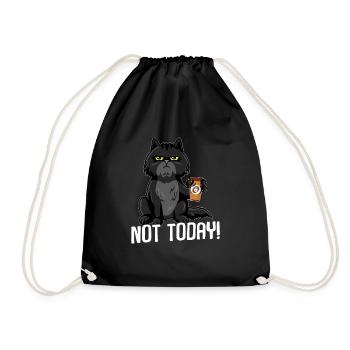 Cat not today BLACK - Drawstring Bag - black - Front