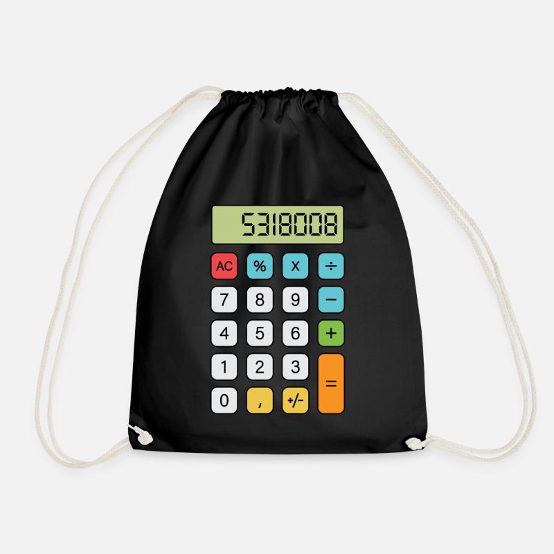 Boobies Calculator - Drawstring Bag - black