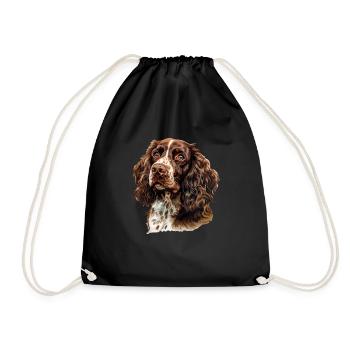 Springer Spaniel - Drawstring Bag - black - Front