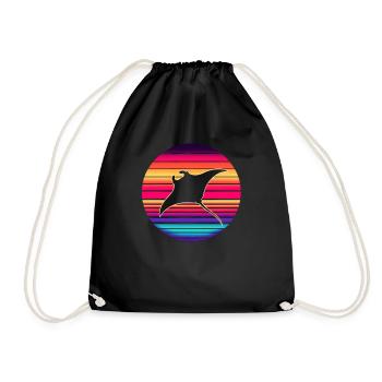 Manta ray - Drawstring Bag - black - Front