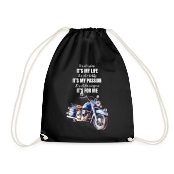 Motorcycle Chopper Motorcyclist Biker Lifestyle - Drawstring Bag - black - Front