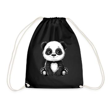Panda Ours Panda géant japonais - Sac de sport léger - noir - Devant