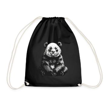 Panda Ours Panda géant japonais - Sac de sport léger - noir - Devant