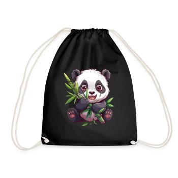 Panda Ours Panda géant japonais - Sac de sport léger - noir - Devant