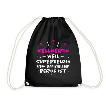 Kellnerin Spruch Beruf Lustiges Kellnerin Geschenk - Turnbeutel - Schwarz - Vorne