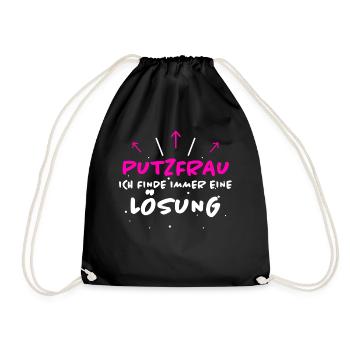 Putzfrau Spruch Reinigungskraft Putzfrau Geschenk - Turnbeutel - Schwarz - Vorne