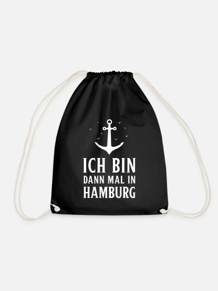 Hamburg Hansestadt Norddeutsch Plattdeutsch - Turnbeutel - Schwarz