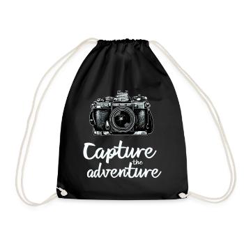 Capture The Adventure Photography Motif - Drawstring Bag - black - Front
