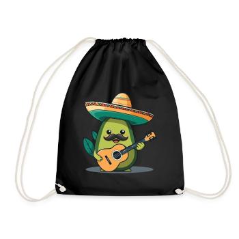 Avocado Mariachi Mexico Music Fiesta - Drawstring Bag - black - Front