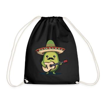 Avocado Mariachi Mexiko Gitarren Fiesta - Turnbeutel - Schwarz - Vorne
