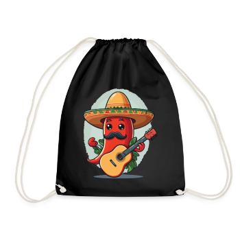 Chili Mariachi Guitariste Mexique Guitare Musique - Sac de sport léger - noir - Devant