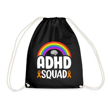 Attention Deficit Hyperactivity Disorder ADD - Drawstring Bag - black - Front