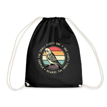 Conure Beware The Small Fluffy One Conure Owner - Drawstring Bag - black - Front