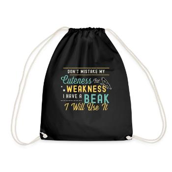 Conure Don't Mistake My Cuteness Sun Conure Lover - Drawstring Bag - black - Front