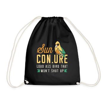 Sun Conure Noun Loud Pet Bird Animal Lover Conure - Drawstring Bag - black - Front