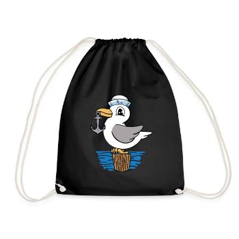 Mouette ancre marin marin marin enfants - Sac de sport léger - noir - Devant