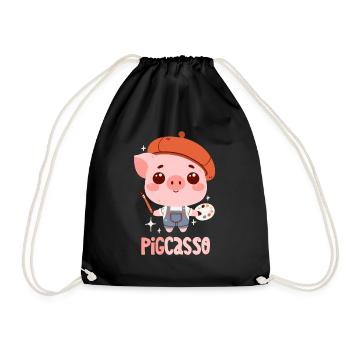 Artiste Cochon : Pigcasso - Sac de sport léger - noir - Devant