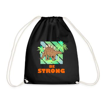 Être fort Dino Stegosaurus Guys Cool Dinosaure - Sac de sport léger - noir - Devant