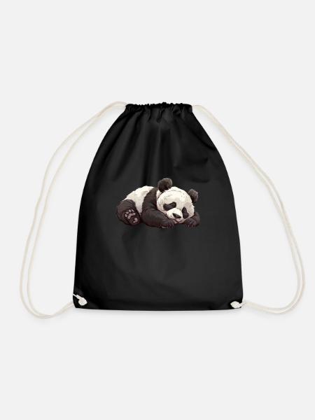 Pandabär Schlafender Japanischer Riesenpanda - Turnbeutel - Schwarz