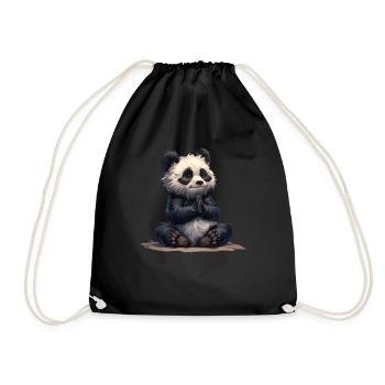 Panda Bear Yoga Japanese Giant Panda - Drawstring Bag - black - Front