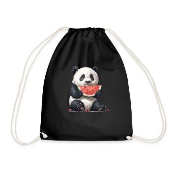 Panda Ours Pastèque Panda Géant Japonais - Sac de sport léger - noir - Devant