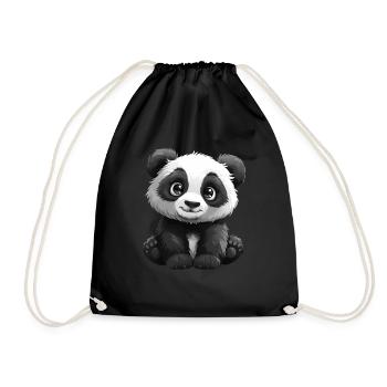 Pandabär Glitzernde Augen Japanischer Riesenpanda - Turnbeutel - Schwarz - Vorne