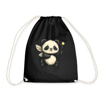 Pandabär Fee Japanischer Riesenpanda - Turnbeutel - Schwarz - Vorne