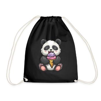Panda Bear Ice Cream Panda géant japonais - Sac de sport léger - noir - Devant