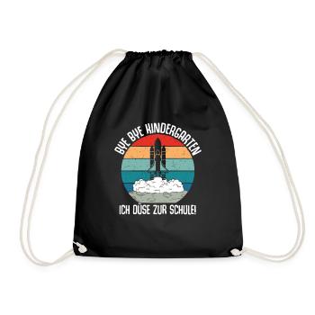 Bye Bye Kindergarten I'm Jetting To School - Drawstring Bag - black - Front