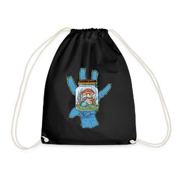 Frog Toad Frogs Fantasy Hand - Drawstring Bag - black - Front