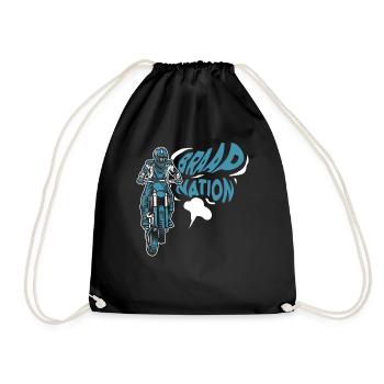 Braap Nation Motorcycle Racing Supermoto Riders - Drawstring Bag - black - Front