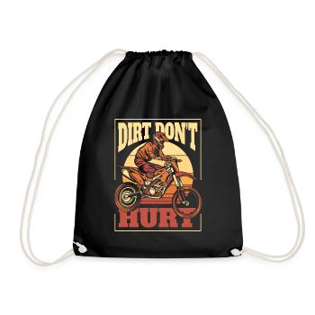 Dirt Don't Hurt Motorcycle Racing Supermoto - Drawstring Bag - black - Front
