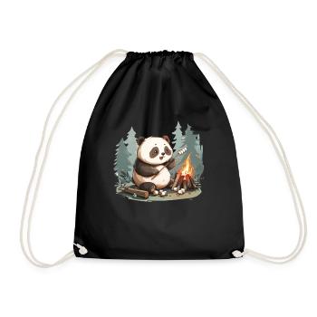 Panda Bear Marshmallows Japanese Giant Panda - Drawstring Bag - black - Front