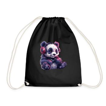 Panda Bear Gamer Panda géant japonais - Sac de sport léger - noir - Devant