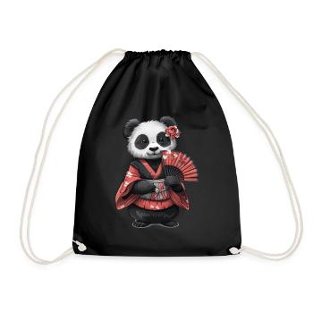 Panda Ours Geisha Panda géant japonais - Sac de sport léger - noir - Devant