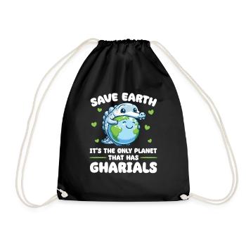 Ist der einzige Planet mit Gangesgavials Earth Day - Turnbeutel - Schwarz - Vorne
