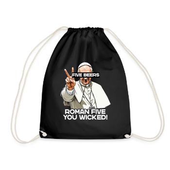Drôle de cinq bières disant style amateur de bière - Sac de sport léger - noir - Devant