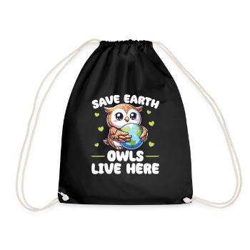 Sauvons la Terre Les hiboux vivent ici Jour de la Terre - Sac de sport léger - noir - Devant
